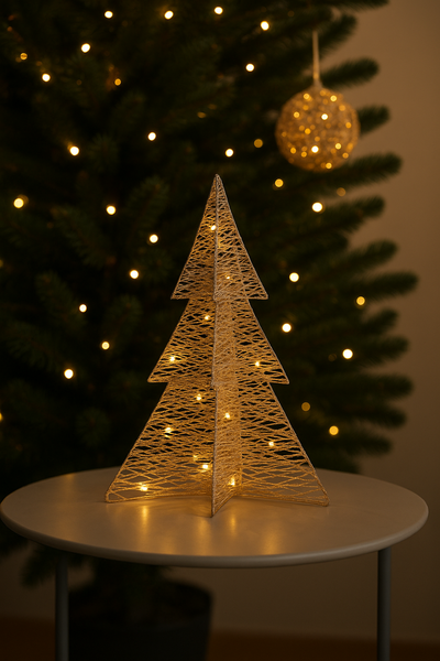 ORNAMENT DECORATIV - Brad LED 50 CM Aur Șampanie *6246