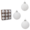 SET OF 9 BAUBLES 6 CM WHITE