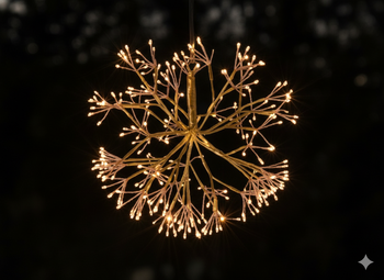 CHRISTMAS DECORATION - GOLDEN MISTLETOE 40 CM 288 MICROLED WARM WHITE + COLD FLASH IP44