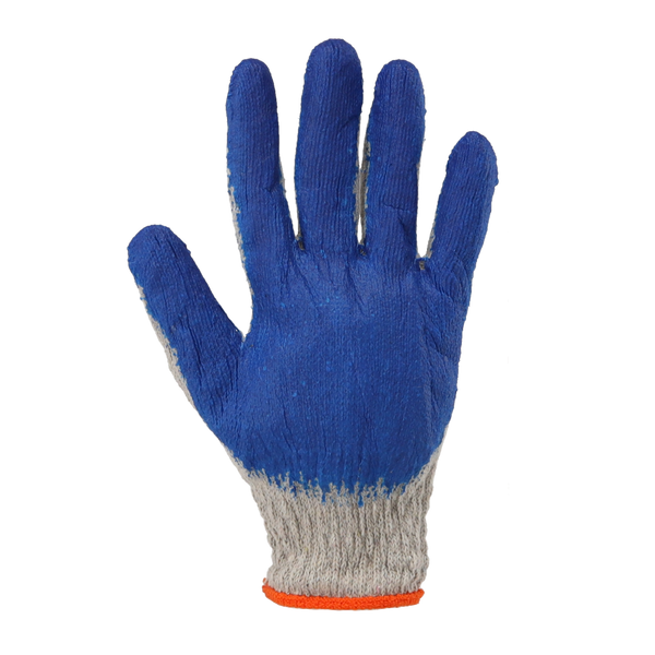 SET OF 10 GARDEN GLOVES RED/BLUE LATEX COATED