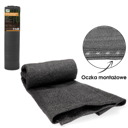 ZATIEŇOVACIA SIATKA NA OPLOT ANTRACIT 1,5 x 25 M 135g/m2 90% *0883