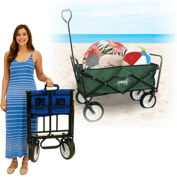 WÓZEK OGRODOWY ZIELONY SKŁADANY 116 x 54 x 90 cm *5168