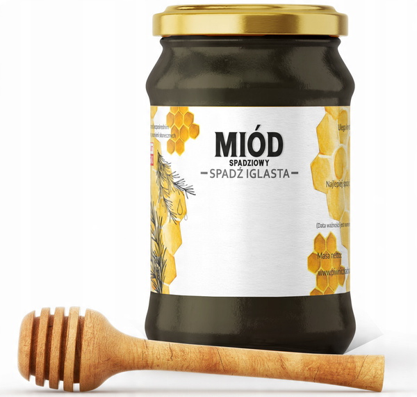 SADA 100 ETIKET MEDOVÉHO VČELÍHO - JEHLIČÍ 116 x 50 MM *8306