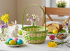 EASTER BASKET WITH MOVABLE HANDLE 21,5 x 11 CM MIX 2 COLORS