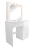 TOALETKA DO WIZAŻU BIAŁA Z OŚWIETLENIEM Z 4 SZUFLADAMI 94x43x140 cm *4868