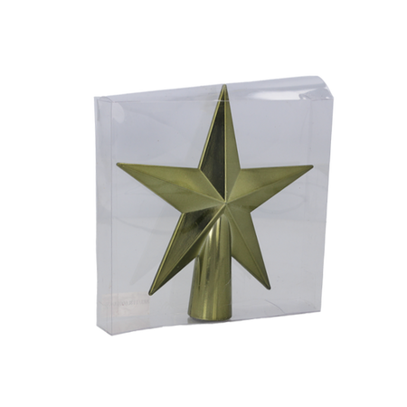 TREE TOPPER 15 CM STAR OLIVE/COPPER/GRAPHITE