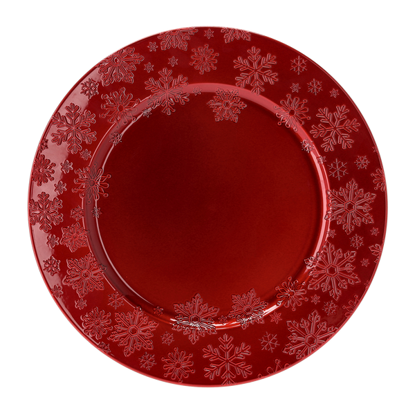 PLATE 33 x 33 x 2 CM RED CHRISTMAS
