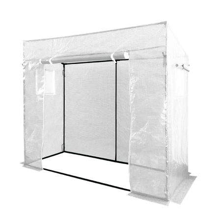 Skleník na paradajky biely 200 x 77 x 168/146 cm *0766