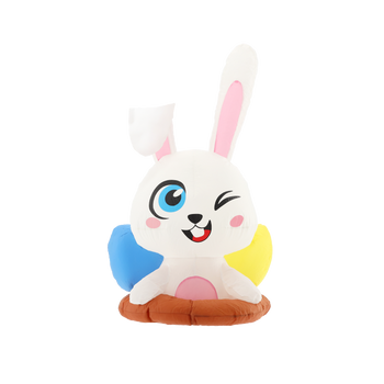 INFLATABLE BUNNY POPPING OUT OF BURROW 120 CM LED