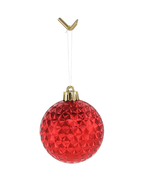 SET OF 24 BAUBLES 6 CM RED/GOLD/SILVER