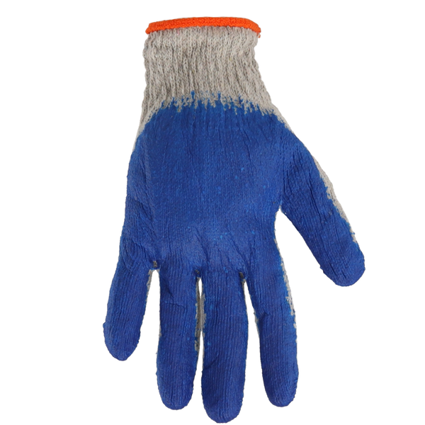 SET DE 10 PERECHI DE MĂNUȘI DE PROTECȚIE "VAMPIRKI" TRICOTATE ROȘII/ALBASTRE ACOPERITE CU LATEX *7017