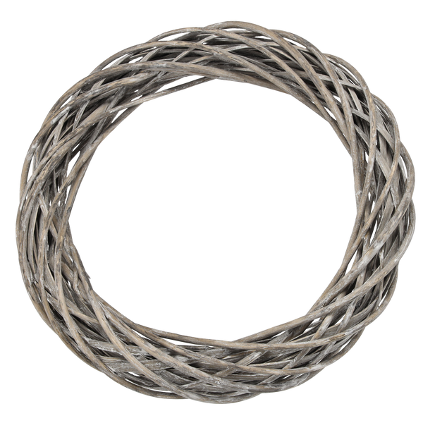 WICKER WREATH 40 CM WHITE / GRAY