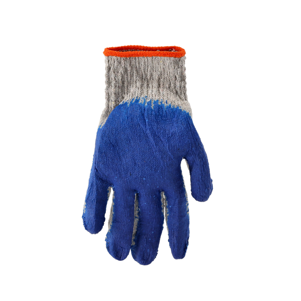 SET OF 10 GARDEN GLOVES RED/BLUE LATEX COATED