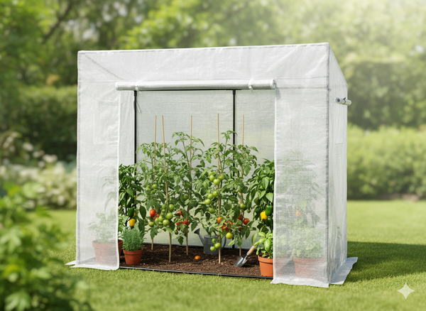 SZKLARNIA NA POMIDORY BIAŁA 200 x 77 x 168/146 cm