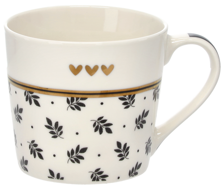 Porcelánový hrnek 400 ml větvičky se zlatým vzorem balení=12ks *7932