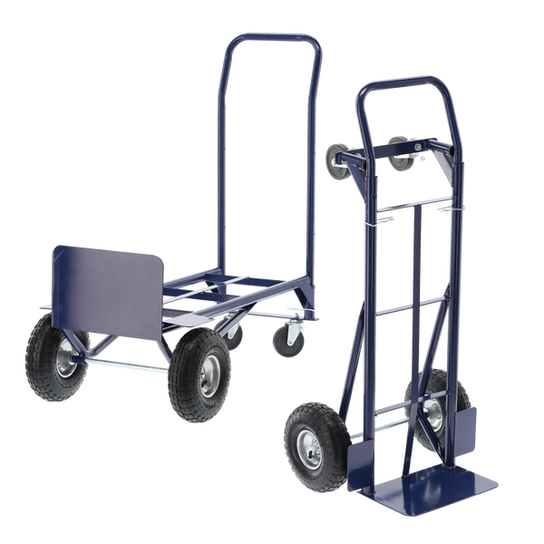 TWO-FUNCTION BLUE WAREHOUSE TROLLEY, LOAD CAPACITY: 150 KG / 200 KG