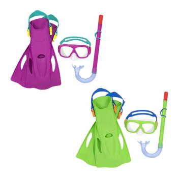 (One mask, one snorkel and one pair of fins, 2 assorted colors,