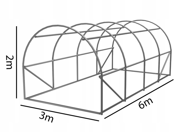 STELAŻ TUNELU OGRODOWEGO 4 SEGMENTOWEGO 6 x 3m 