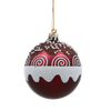 SET OF 6 CHRISTMAS BAUBLES DARK RED 7 CM