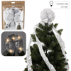 TREE TOPPER BOW WITH LED SILVER 1,83 M