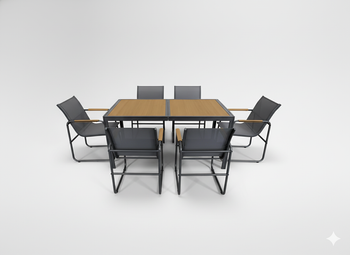 Garden Furniture SET TABLE + 6 CHAIRS ANTHRACITE*3549