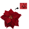 ARTIFICIAL FLOWER - POINSETTIA 25 CM ON CLIP DARK RED