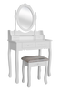 TOALETKA BIAŁA KOSMETYCZNA Z LUSTREM + TABORET *3992