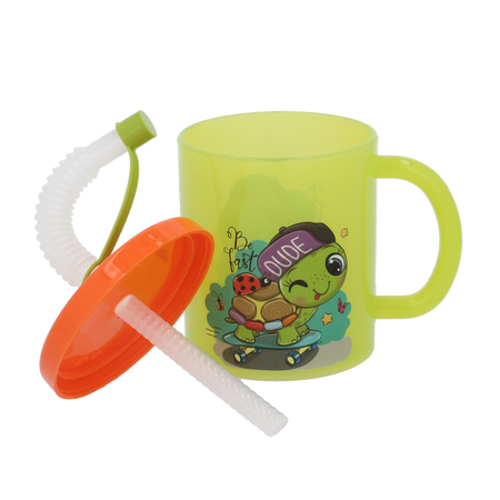 KUBEK PLASTIKOWY 210ML ZE SŁOMKĄ *8551