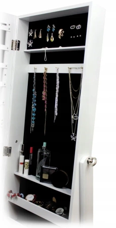 JEWELRY CABINET WITH MIRROR WHITE "GRAND" 41.5 X 36.5 X 147 CM