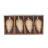 SET DE 4 DECORAȚIUNI DE CRĂCIUN - CONE 9 CM ROȘII, ARGINTII, AURII, MARO *9747