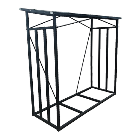 STOJAK METALOWY Z DASZKIEM NA DREWNO OPAŁOWE 185 cm x 70 cm x 185 cm *6332