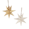SET OF 8 MINI PAPER DECORATIVE STARS 10 CM GOLD/WHITE