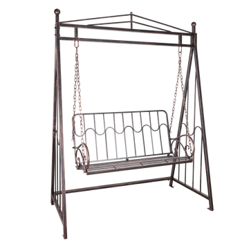 HUŚTAWKA OGRODOWA 162 x 90 x 205 CM ANTYCZNY BRĄZ *1418