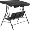 HUŚTAWKA OGRODOWA Z TEXTILENE 170 x 110 x 153 cm CZARNA *3118