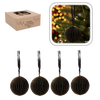 SET OF 4 CHRISTMAS TREE PAPER BAUBLES 7 CM BLACK