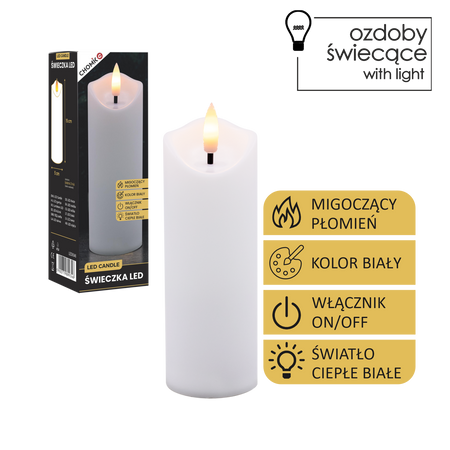 CANDLE LED ALBĂ 5 X 15 CM *9346