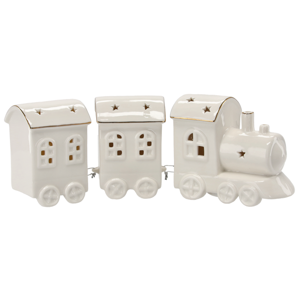 FIGURKA BOŻONAR. - CIUCHCIA Z WAGONAMI BIAŁA 28.8 x 6.6 x 10.5 CM LED opak=1szt *1207