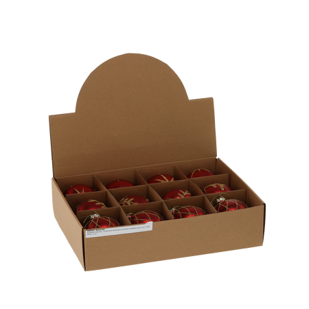 BOMBĂ STICLOASĂ - ROȘIE MATE 8 CM MIX DE MODEL DISP=12buc *4785