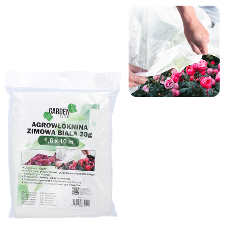 AGRICULTURAL FABRIC 1.6 x 10 M WINTER WHITE 30g