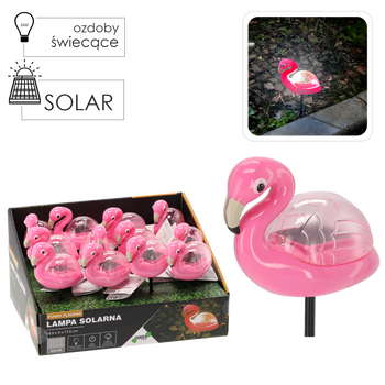 SOLÁRNÍ LAMPA VESNICKÝ FLAMINGO 10,5 x 5 x 17,5 CM TEPLÁ BÍLÁ disp=12ks *5684