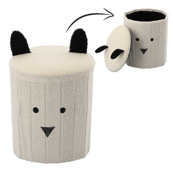 SKŁADANA PUFA ZE SCHOWKIEM 28 x 28 x 34 CM BIAŁA *4243