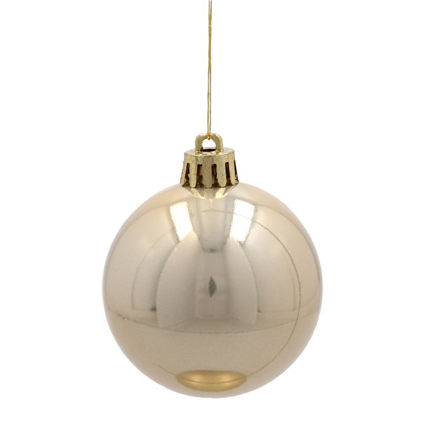 SET OF 12 ORNAMENTS 6 CM CHAMPAGNE/GRAY/WHITE