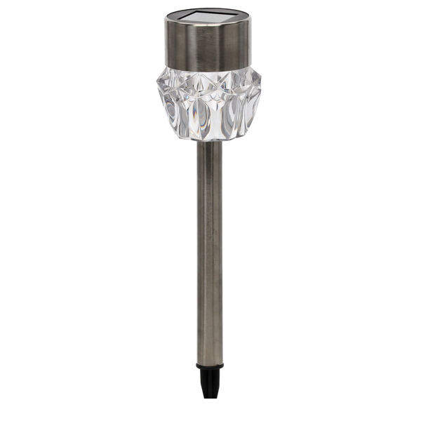 LAMPA SOLARĂ INES 7 x 7 x 33,5 CM ARGINTIE ALBĂ DE IARNĂ disp=12buc *4337