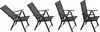 KRZESŁO OGRODOWE SKŁADANE STALOWE 66 x 53 x 107 CM CZARNE