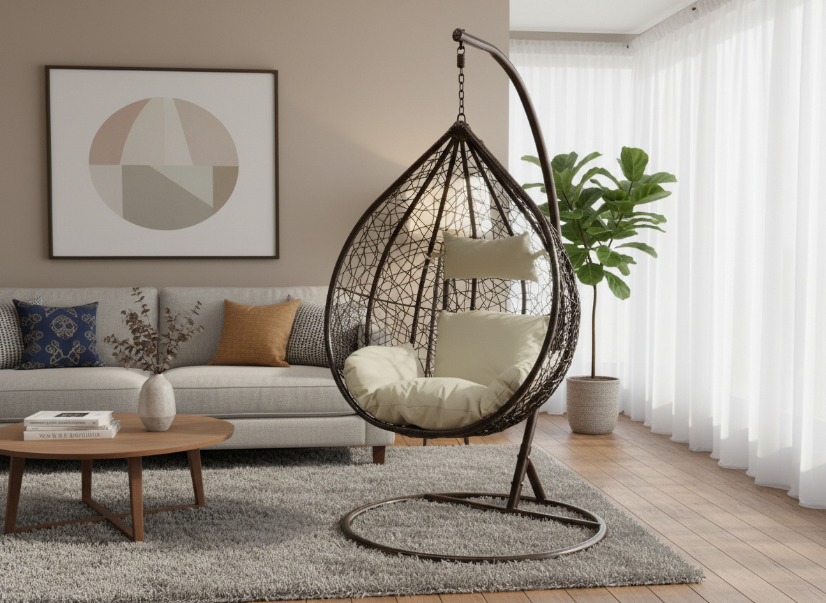 FOTEL WISZĄCY BRĄZ, PODUSZKA - BEŻOWA, RAMA - BRĄZOWA 118X107XD68CM *1050 pol_pl_FOTEL-WISZACY-BRAZ-PODUSZKA-BEZOWA-RAMA-BRAZOWA-118X107XD68CM-1050-2356_6