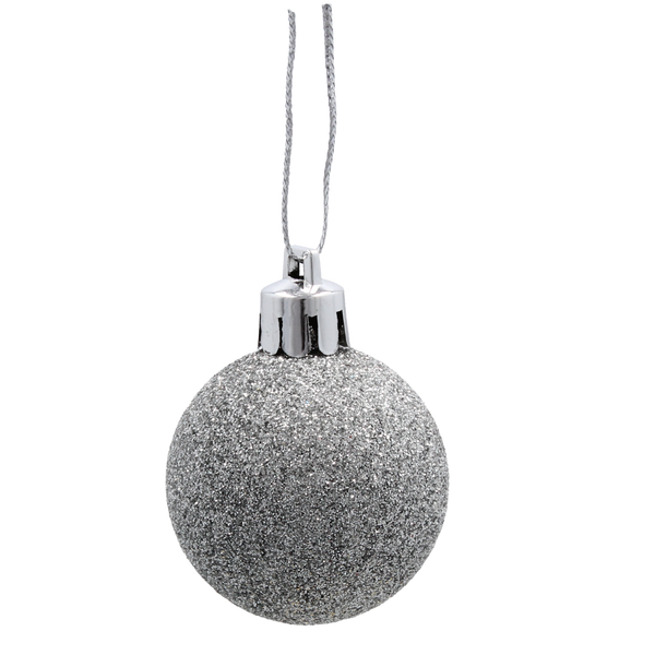 SET OF 24 CHRISTMAS BAUBLES RED, SILVER, GOLD