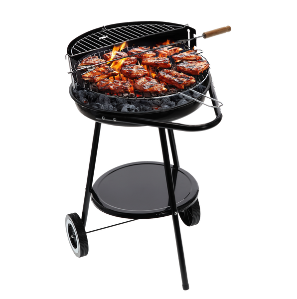 GRILL WĘGLOWY PROSTY Z KÓŁKAMI 58 x 44 x 72 CM