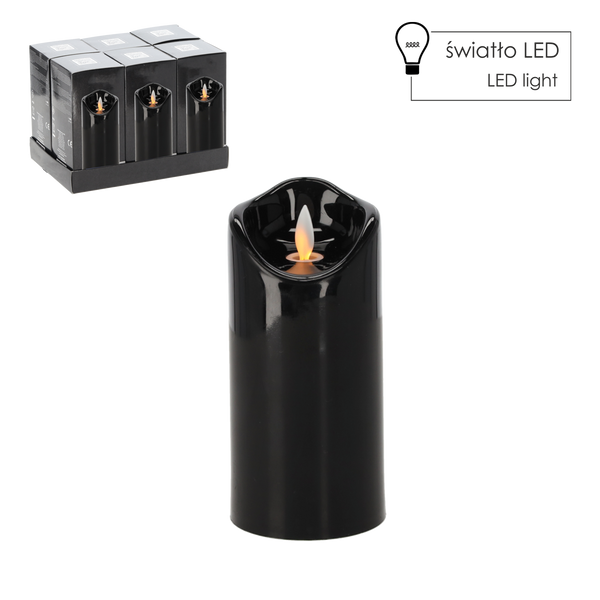 CANDLE LED CU FLACĂRA MOBILĂ 7CMX15CM NEAGRĂ*8481