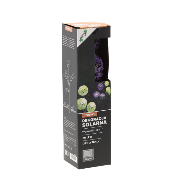 SOLÁRNA LAMPA H 68 CM CESNÁK OZDOBNÝ 30 LED TEPLÁ BIELA ZMES FARIEB disp=12ks *4651
