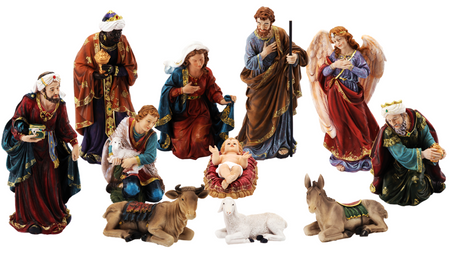 ZESTAW FIGUR BOŻONARODZ. 11 EL. DO 105 CM polyresin